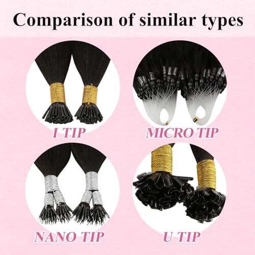 Image of YoungSee Micro Loop Hair Extensions Real Human Hair Dark Brown Micro Bead Hair Extensions Dark Brown Bead Extension Human Hair 20In Pre Bonded Hair Extension 50s 57g