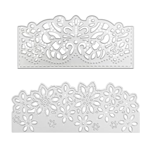 RELKLYU 2 Piezas De Molde De Encaje De Tarjetas De Felicitación, Herramienta De Fabricación De Tarjetas De Felicitación, Película De Metal, Álbumes De Fotos Y Tarjetas De Felicitación.
