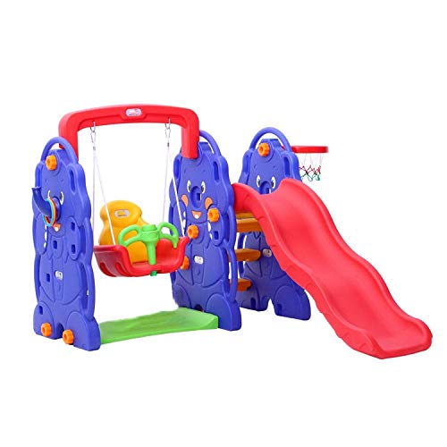 MOWAChildren Climber and Swing Set, 5 in 1 Climber Slide Play set, Basketball Hoop, Toss, Easy Climb Stairs, Swing, Kids Play set for Indoors & Outdoor (5 in 1 play set)