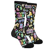 YISHOW Retro 90s Socks Gifts For Men Women Funny Novelty Dress Socks