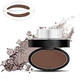 Deluxe Eyebrow Stamp Set - Waterproof Powder Seal for Perfect Natural Eye Brow Tinting and Coloring Kit - Rounded Medium Brown -  zhho