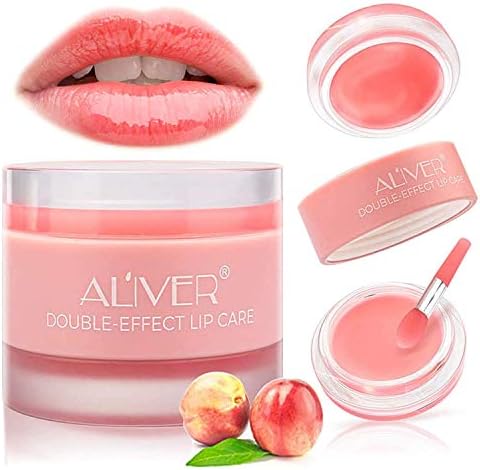 Lip Sleep Mask with Collagen Peptide, Peach Lip Scrub Overnight Moisturizer for Lip Skin Care and Lip Treatment Repairs Dry&Chapped&Peeling&Cracked Lips,Lip Balm for Lip Care