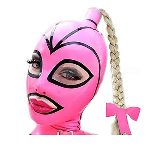 Masque en caoutchouc avec perruque zip arrière pour un enfilage sans douleur