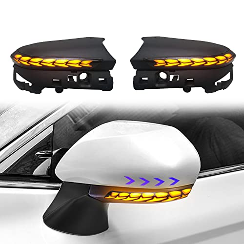 HIGH FLYING for Toyota Camry 2018-2024 Car LED Side Mirrors Sequential Dynamic Turn Signal Lights Indicator Set of a Pair Smoked Black Type A (Only Fit No Turn Signal Lights) by HIGH FLYING - Used condition - Image 7