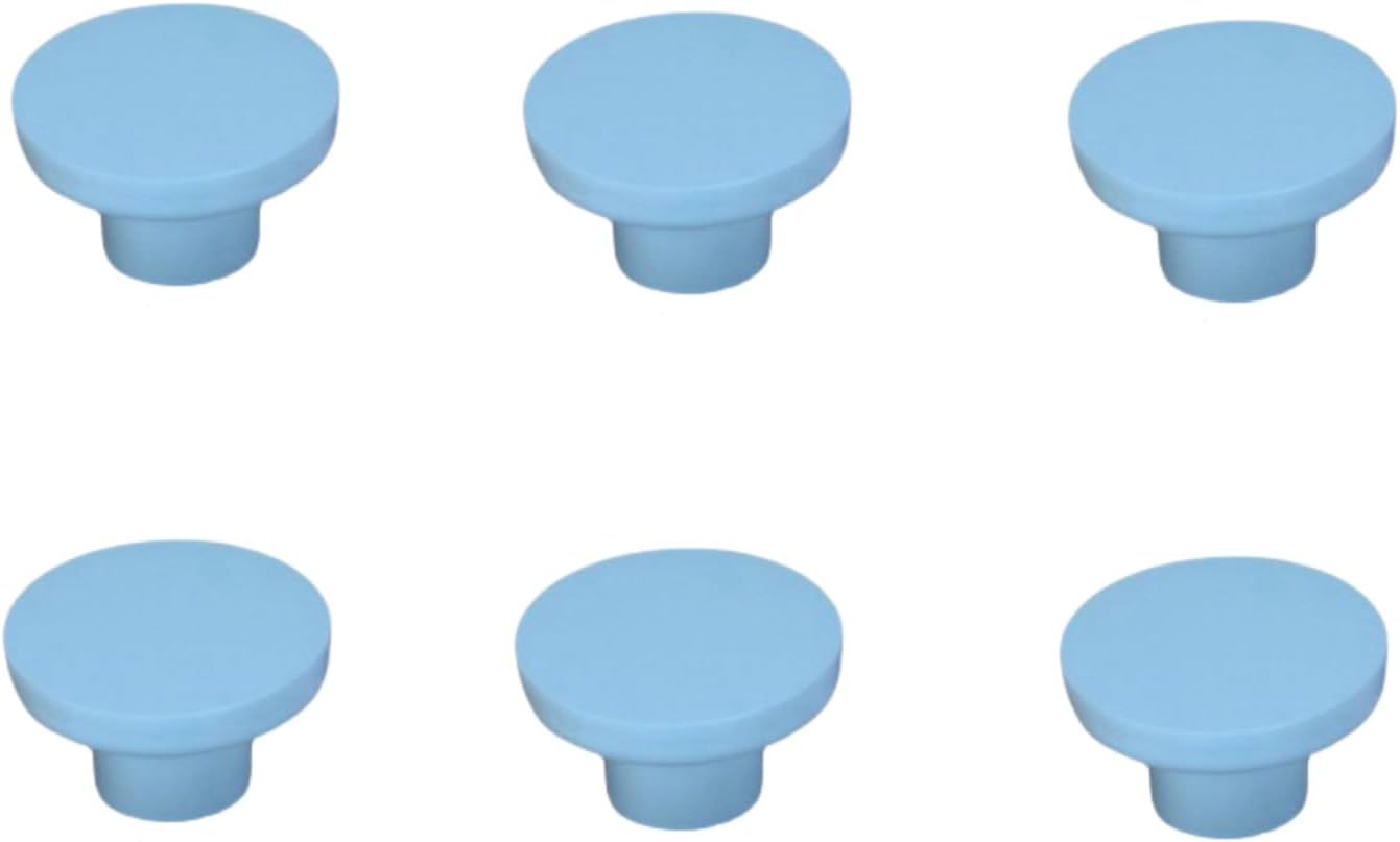 Drawer Pulls， Wood Pull Handles ，Cabinet Door Handle 6 Pieces Blue Cartoon Children's Furniture Wardrobe Cabinet Shoe Cabinet Bookcase Drawer Door Solid Wood Handle(96mm)