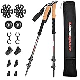 Ultrasport Teleskop Wanderstöcke Faltbar und Leicht I Carbon Nordic Walking Stöcke Damen und Herren I Klappbare Trekkingstöcke, Walkingstöcke, Wanderstock, Trailrunning