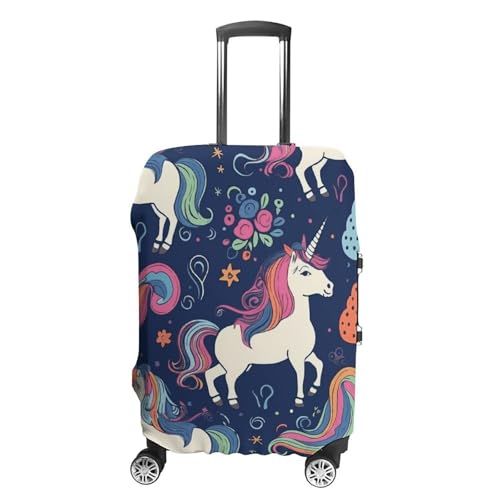 Travel Luggage Cover Washable Suitcase Cover Horse And Rainbow Fashion Suitcase Protector Carry On Luggage Covers Protector Suitcase Fits 19