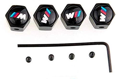TGH (M-VB) Kit de 4 Tapones de Aluminio Negros para válvulas con...