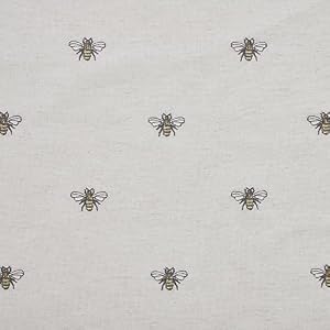 VHC Brands Embroidered Bee, Farmhouse Table Runner, Ruffled, Rectangle, Yellow Grey, 13x48 VHC Brands Embroidered Bee Farmhouse Table Runner Ruffled Rectangle Yellow Grey 13×48