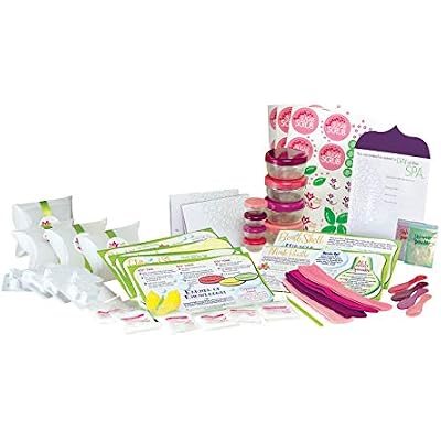 SmartLab Toys All Natural Spa Lab - 22 قطعة - 30 وصفة سبا مهدئة - تتضمن 4 قوالب قنابل الحمام و 2 أواني بلسم الشفاه