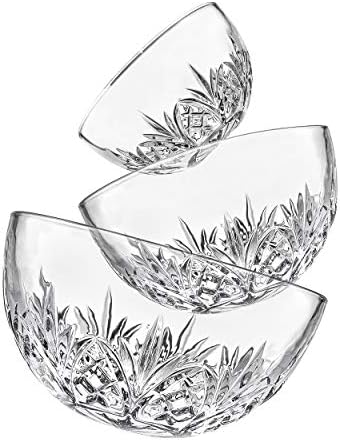 Godinger Glass Nesting Bowls Set, Dish Bowl Set - Dublin Collection, Set of 3
