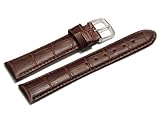 Material: Leder Uhrenarmband - Orig. Watchband Berlin - Kroko Prägung - Dunkelbraun - 20mm