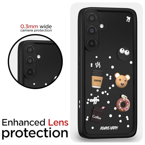 Image of Pikkme Back Cover for Samsung Galaxy A56 5G | 3D Cartoon Silicone Case Cute & Fun Full Protective Bumper Cover (Black)