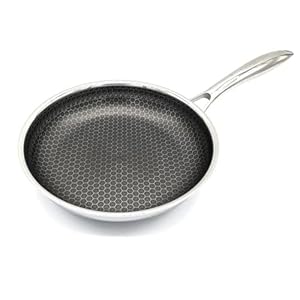 Cooksy 9 Inch Hexagon Surface Hybrid Stainless Steel Frying Pan