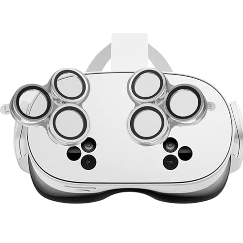 Juylay Camera Lens Protector for Meta/Oculus Quest 3S Accessories, High Definition Lens Protector Cover for Quest 3S, Alloy Frame, 9H Hardness Tempered Glass for VR Headset Accessories Silver