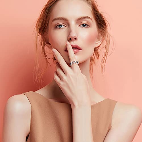 Yearace Sterling Silver Filigree Ivy Wild Band Ring, Adjustable Inspirational Hand Ring, Graduation Jewelry Gift for Women Girls2