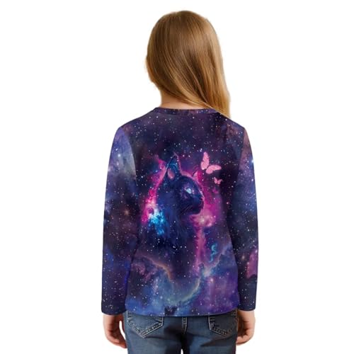 Girls Long Sleeve Shirts Crew Neck Toddler Sweatshirt Tie Front Knot Kids Blouse Children Tees Size 5-122