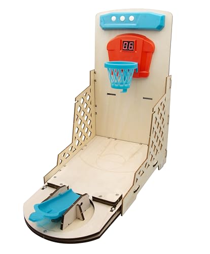 BUKI 2151 - Elektronischer Basketballkorb - DIY-Bausatz ab 8 Jahren – Ohne Löten montieren, 2 Spieler, 3 zusätzliche Geschicklichkeitsspiele enthalten – Maße 32×18×32 cm