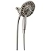 Delta Faucet 4-Spray In2ition Dual Shower Head with Handheld Spray, Brushed Nickel Shower Head with Hose, Showerheads & Handheld Showers, Handheld Shower Heads, Stainless 58499-SS