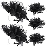 [CTIRCHIU] 5個 調節可能な布製花飾りリング点 女性用ステージダンス小道具 指にフィットするデザイン 母の日やバレンン に