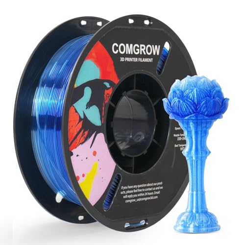 Image of Comgrow PETG 3D Printer Filament 1.75mm, High Precision and Tough 3D Printer Filament 1kg (2.2LBS), Dimensional Accuracy + /- 0.02 mm, Fit Most 3D Printers Gradient Blue White