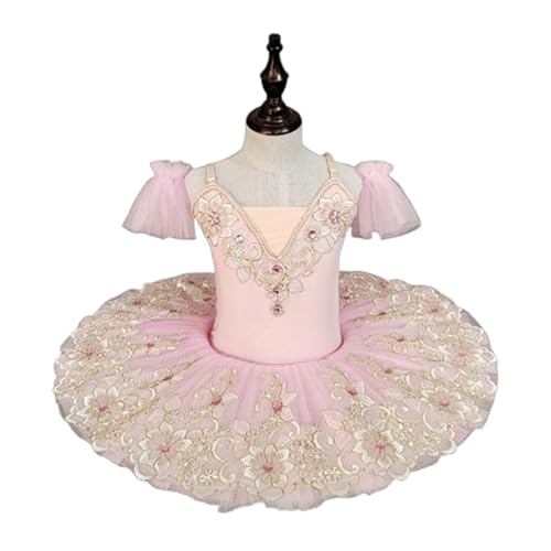 Robe de ballet professionnelle tutu pour filles avec tulle brodé et camisole FGRID