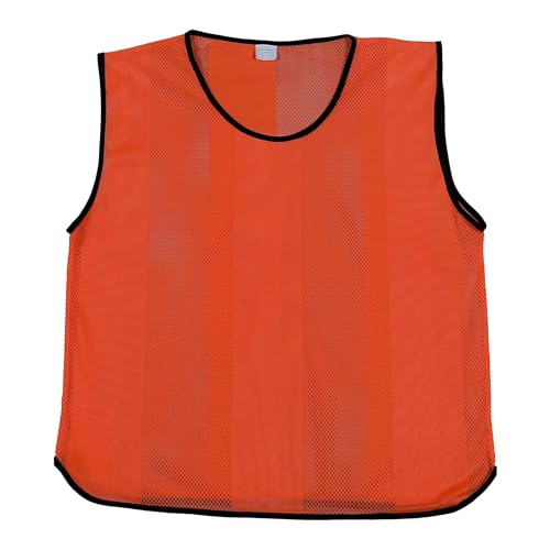 Sterling Sports 5 X Training Bibs Sports Mesh Football Bibs Adult (Pack of 5) - Quick Dry Football Training Equipment For Soccer Rugby Basketball & Cricket Bibs (Orange Youth)