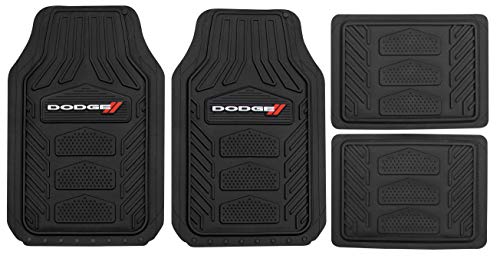Dodge Weatherpro 4 Piece Floor Mats Set, Floor Mats by Plasticolor (001666R01), Black, One Size
