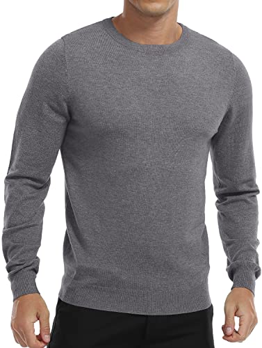 MLANM Men's Crew Neck Sweater Slim Fit Lightweight Sweatshirts Knitted Pullover Sweater for Casual