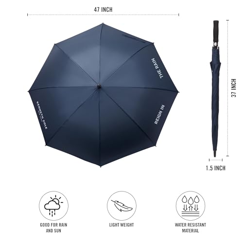 KENNETH COLE New York UV Protection Unisex Auto Open Umbrella Use for Rain, Monsoon, Sunlight, Windproof Automatic Umbrellas for Men and Women |Travel Sleeve, Cover | Golf Size – 23.5 Inch