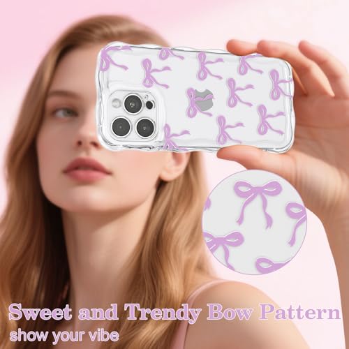 Coque iPhone 14 Pro Max silicone violette avec nœud papillon - 2