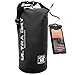Premium Waterproof Bag, Sack with phone dry bag and Long Adjustable Shoulder Strap Included (Black, 10 L)