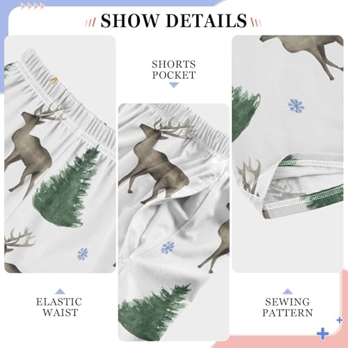 ZZXXB Reindeer Stars Boys Long Pants Soft Trousers Elastic Waist Kids Lounge Bottoms with Pockets S-XL4