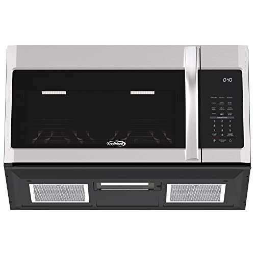 Image of KoolMore 1.9 Cu. Ft. Over the Range Microwave Oven with Oven Lamp and 300CFM Recirculation Vent Hood Function, Auto Cook Menus, Reheat Function, 11 Power Levels, Timer, and Weight Defrost (KM-MOT-2SS)