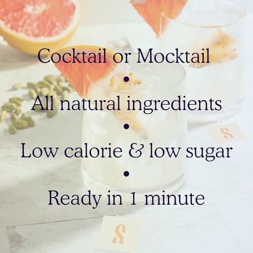 Image of SAYSO Skinny Spicy Margarita, Skinny Hibiscus Cosmo & Skinny Cardamom Paloma Cocktail Tea Bags - - Instant Cocktail or Mocktail Mixers - No Hot Water - Home Bar - Organic Ingredients, 3-Pack