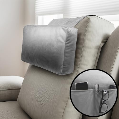 sokoro Large Non-Slip Recliner Headrest Pillow - Versatile Neck Support Cushion with Velvet Cover for Adults - Ideal Accessory for Chair, Couch, Office, Bed - Lumbar Pain Relief, Travel, Lounging