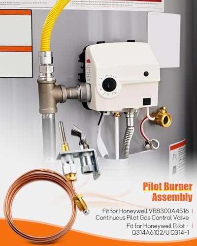 YIGUCS Q314A4586 Pilot Burner with Thermocouple Assembly Fit for Honeywell,for Gas Furnaces/Boilers/Water Heaters,Natural Gas and Propane Pilot Burner