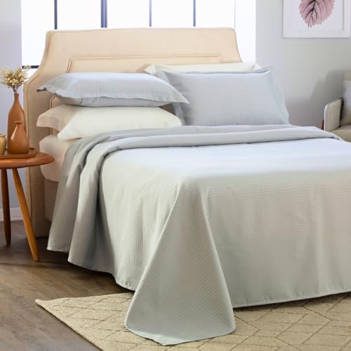 Cobre Leito Milão de Tecido Piquet Liso King 60% Algodão 40% Poliester Kit 3 peças com 2 Porta Trave