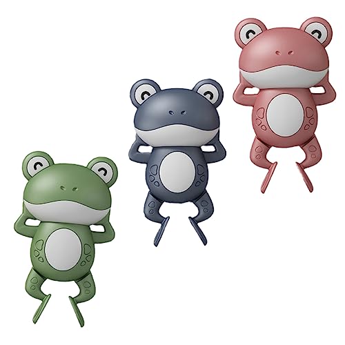 Vaguelly 3 Piezas Juguete de Rana nadadora Bath Toys adorables Juguetes de baño Juguetes flotantes de Dibujos Animados Juguetes de baño de Dibujos Animados Material plástico abs