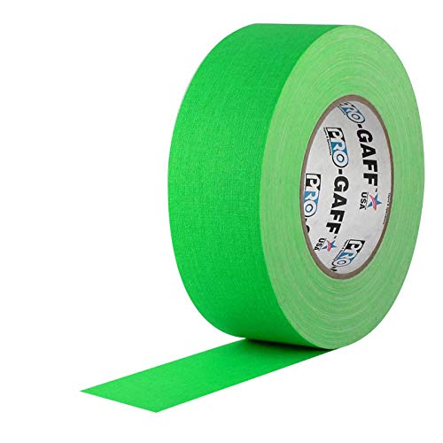 Pro Gaff / Gaffers Tape .5, 1, 2, 3, & 4 Inch Widths X Variable Lengths, 2 Inch, Fl. Green by Pro Tapes