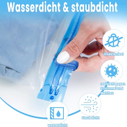 Sebudion 14 Stück vakuumbeutel für kleidung,Vakuumierbeutel zum Rollen,vacuum bags for clothing,Vakuum Kleiderbeutel für Reise und Lagerung(3Größen,35x50/40x50/40x60cm)