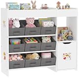 AIYAPLAY Estantería para Juguetes para Niños 9 Cestas 92x30x80 cm Blanco
