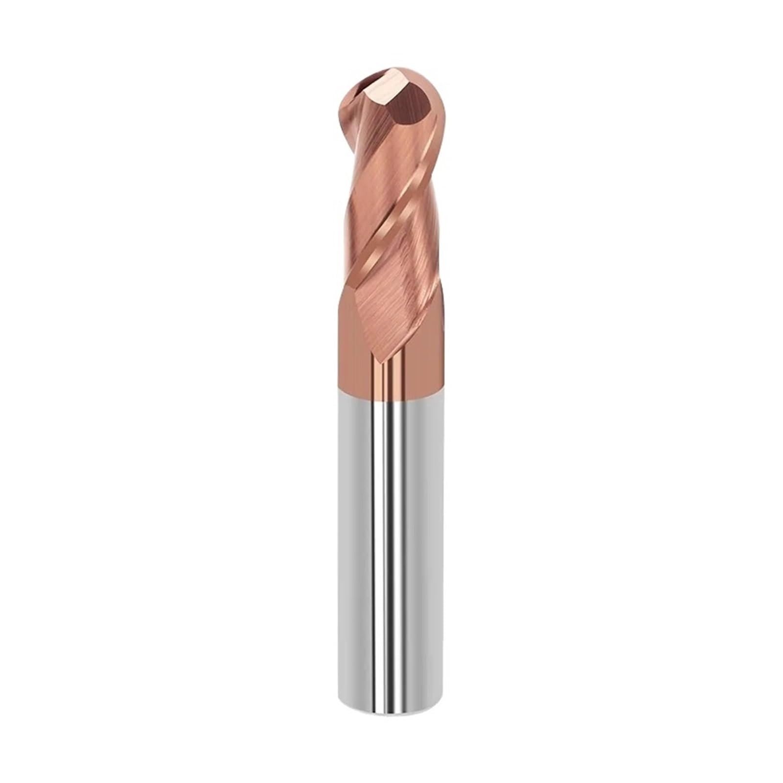 Fresa de 2 flautas HRC55, fresa punta bola carburo tungsteno y acero for mecanizado metales mecánicos CNC, 1 Uds(R6x24x100x12D)