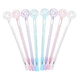 NUOBESTY 8 Stück Donut Förmige Gelstifte mit Kristall Design Geschmeidige Rollerball Stifte mit Geltinte Kreativer Kuli für Büro und Schule Zufällige Farbe