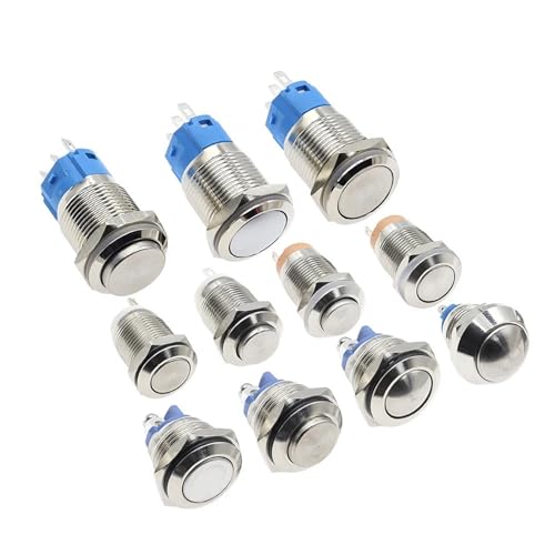 Bouton poussoir 16mm métal interrupteur d'alimentation à réinitialisation automatique