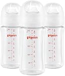 Pigeon - Glass Bottle 8oz (3-Pack) with M Nipple 3M+