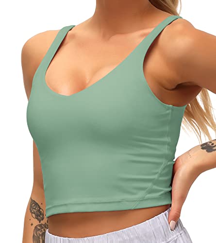 Image of Dragon Fit Sports Bra for Women Longline Padded Bra Yoga Crop Tank Tops Fitness Workout Running Top