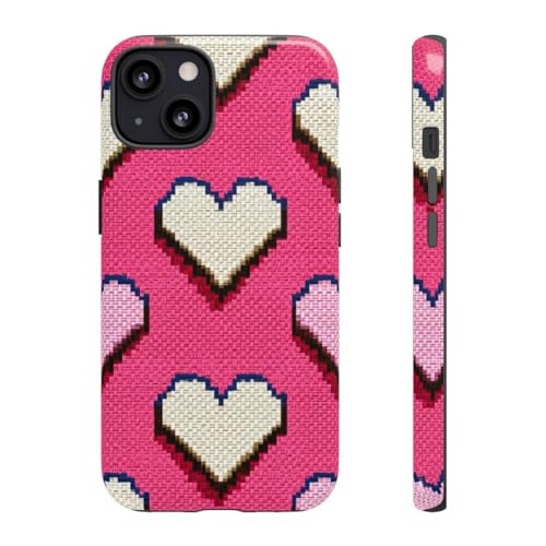 Coque iPhone 13 cœurs pixelisés : le cadeau idéal et tendance