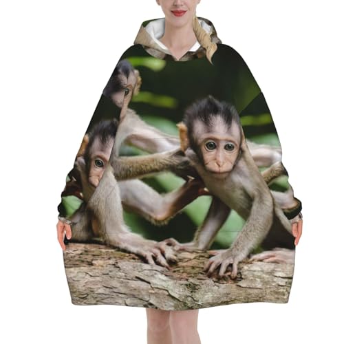 Couverture à capuche singe adulte : Le cadeau idéal pour femme
