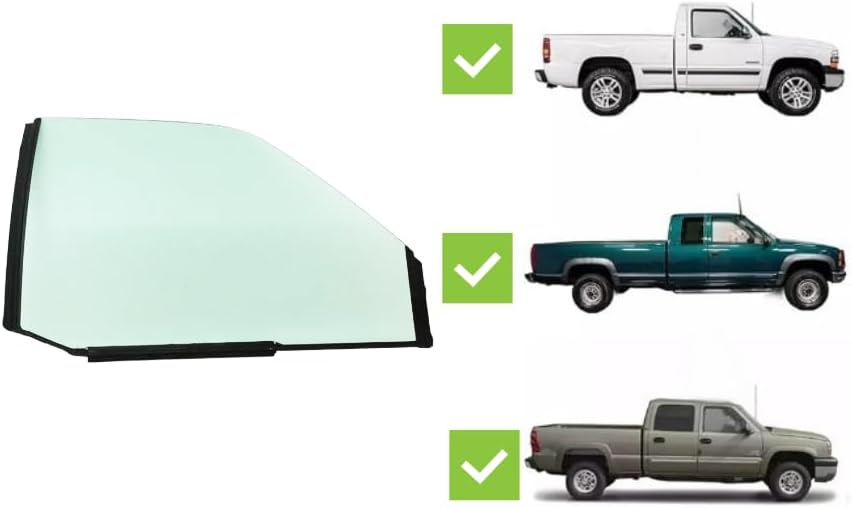Passenger Right Side Front Door Window Door Glass Compatible with Chevrolet Pickup/GMC Pickup C1500 K1500 1993-1999 Models/ C2500 CK2500 C3500 K3500 1993-2000 Models